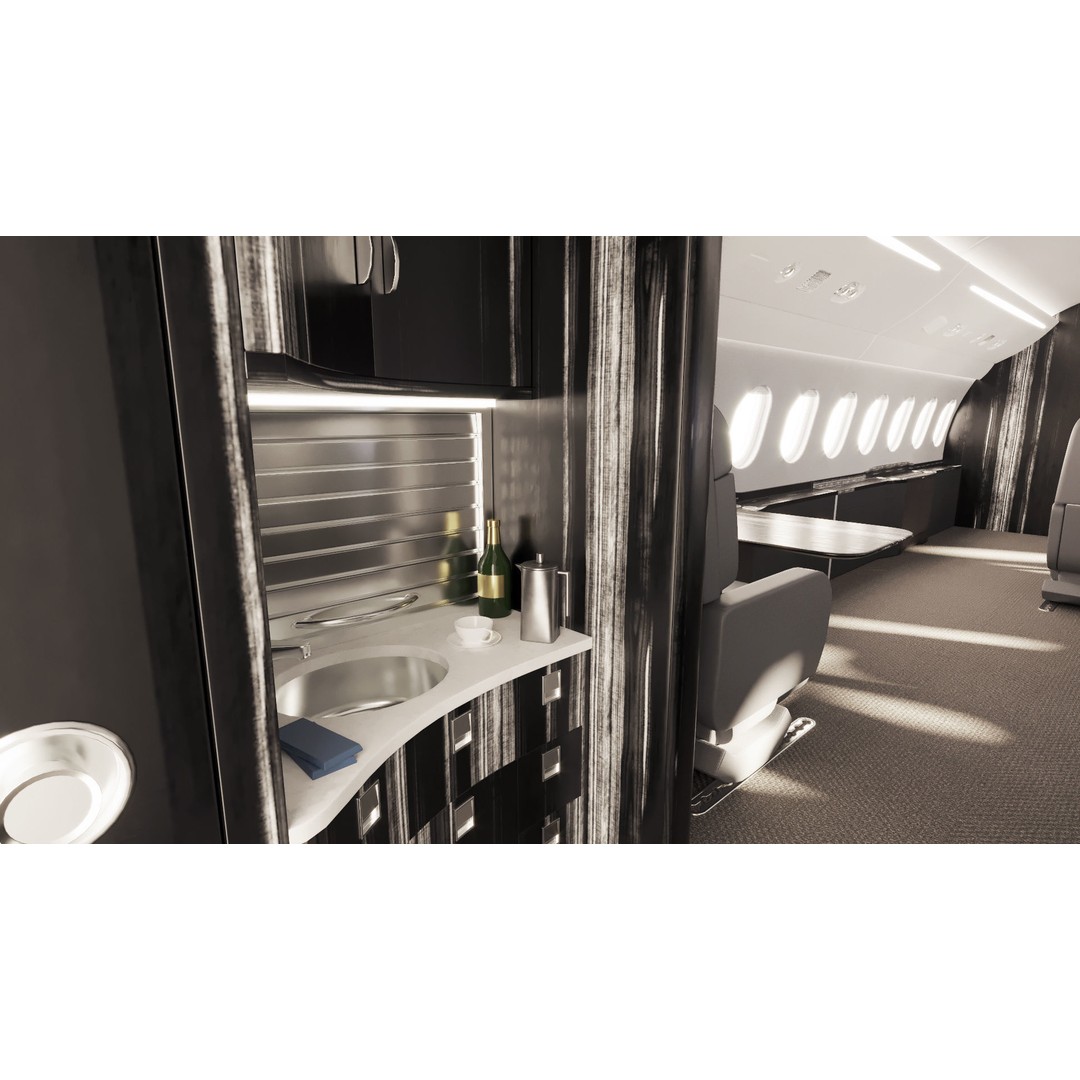 Business Jet Interior 3D Model – Configurable Falcon 2000LXS, FBX/OBJ - View 5