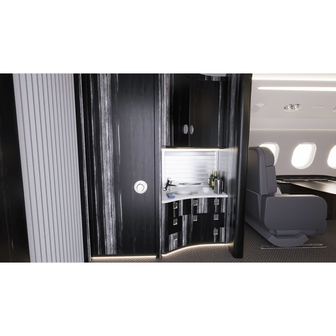 Business Jet Interior 3D Model – Configurable Falcon 2000LXS, FBX/OBJ - View 6