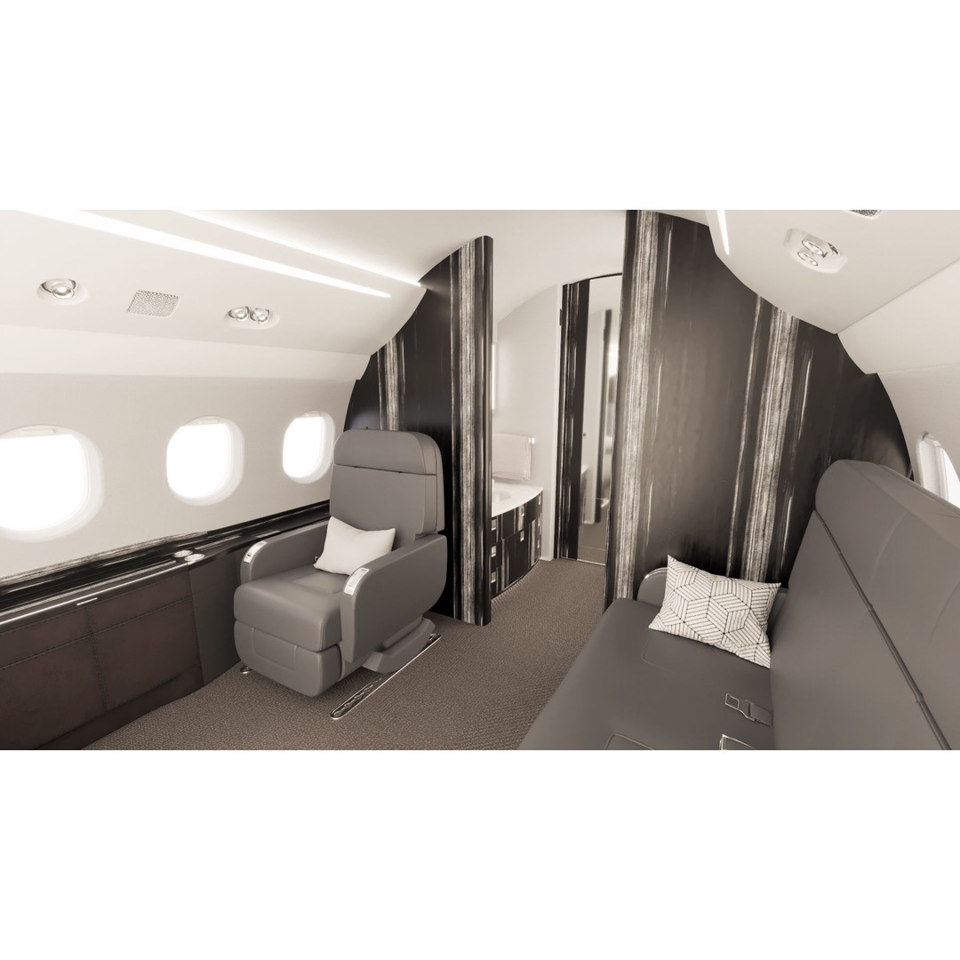Business Jet Interior 3D Model – Configurable Falcon 2000LXS, FBX/OBJ - View 7