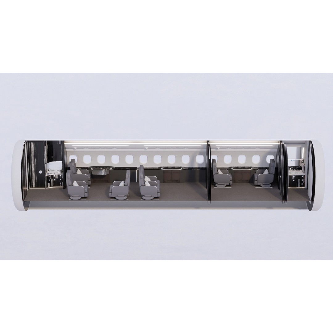 Business Jet Interior 3D Model – Configurable Falcon 2000LXS, FBX/OBJ - View 8