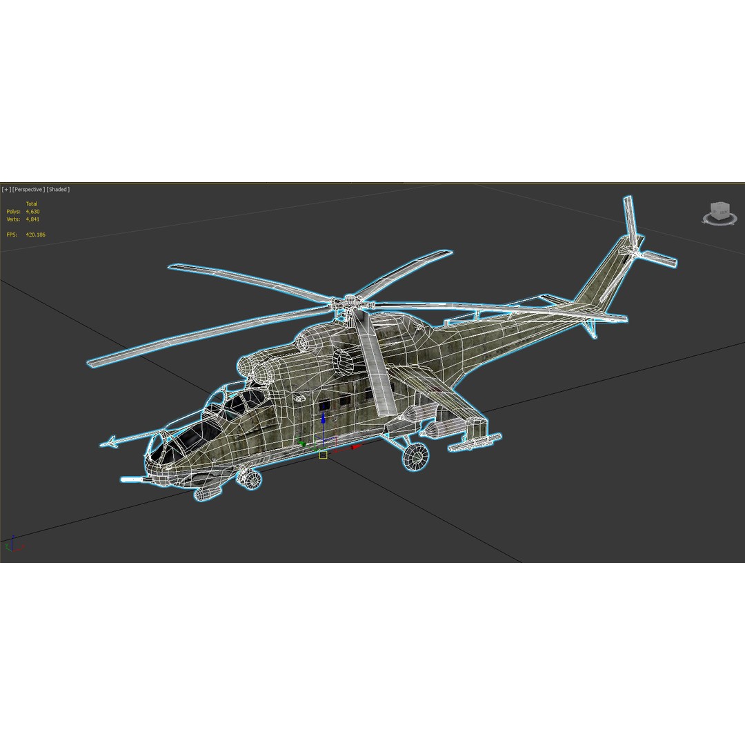 Mil Mi-24 3D Model – Low Poly Game-Ready Helicopter, FBX, OBJ, Blender - View 11
