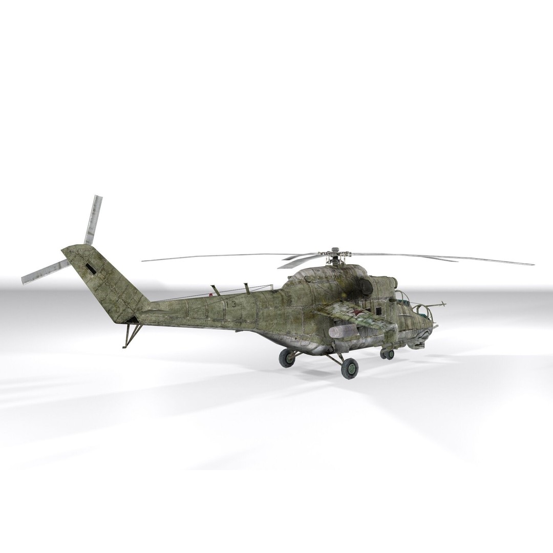 Mil Mi-24 3D Model – Low Poly Game-Ready Helicopter, FBX, OBJ, Blender - View 5