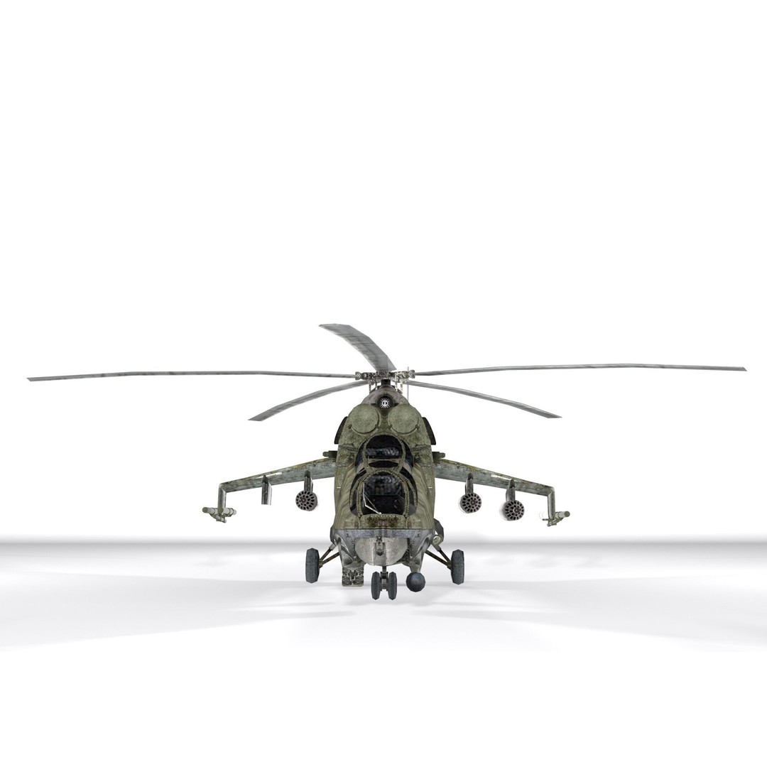 Mil Mi-24 3D Model – Low Poly Game-Ready Helicopter, FBX, OBJ, Blender - View 8