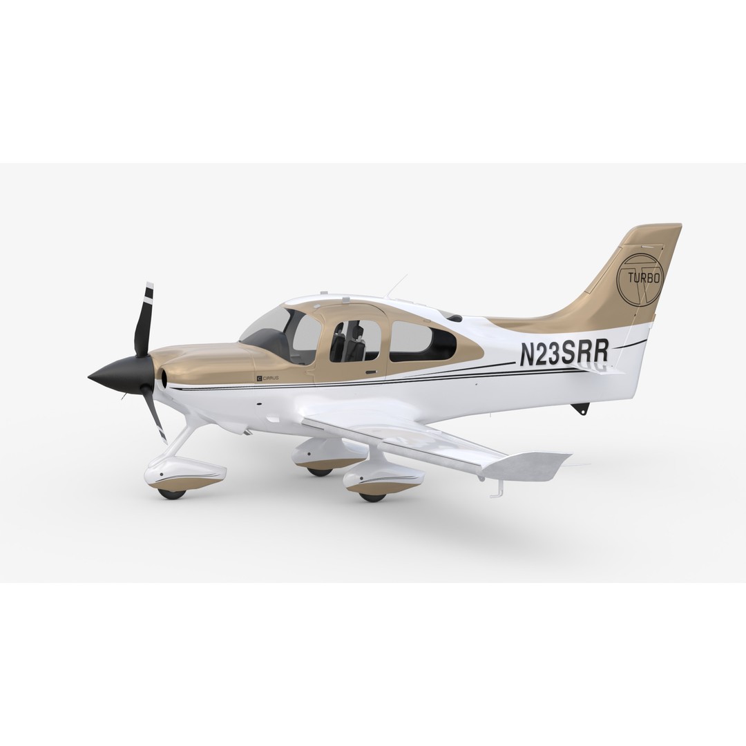 Cirrus SR22 Turbo 3D Model – High Poly Aircraft Asset, PBR Textures - View 3