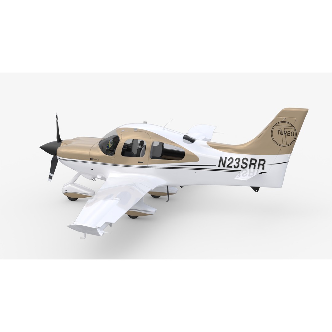 Cirrus SR22 Turbo 3D Model – High Poly Aircraft Asset, PBR Textures - View 4