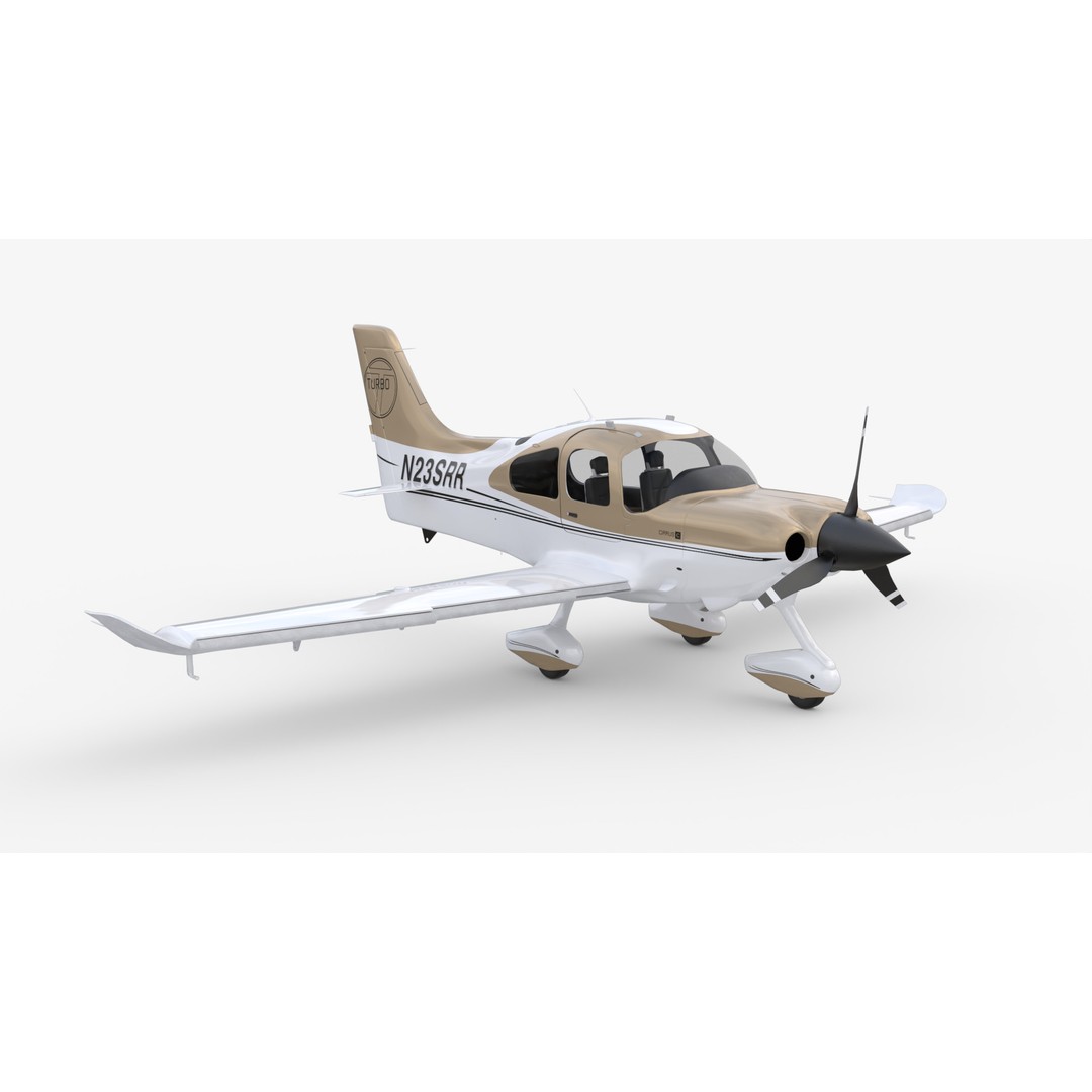Cirrus SR22 Turbo 3D Model – High Poly Aircraft Asset, PBR Textures - View 9