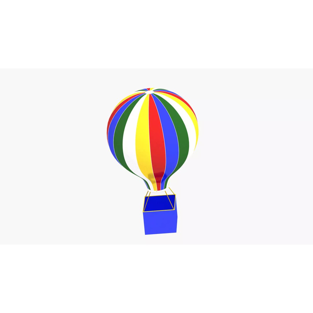 Hot Air Balloon 3D Model – Realistic Aircraft Design for Animation - View 10
