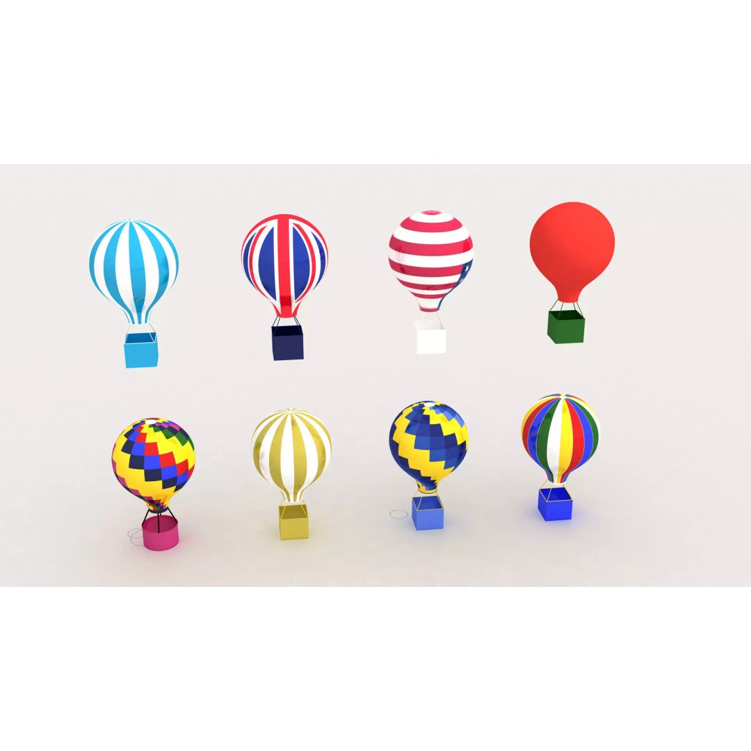 Hot Air Balloon 3D Model – Realistic Aircraft Design for Animation - View 12