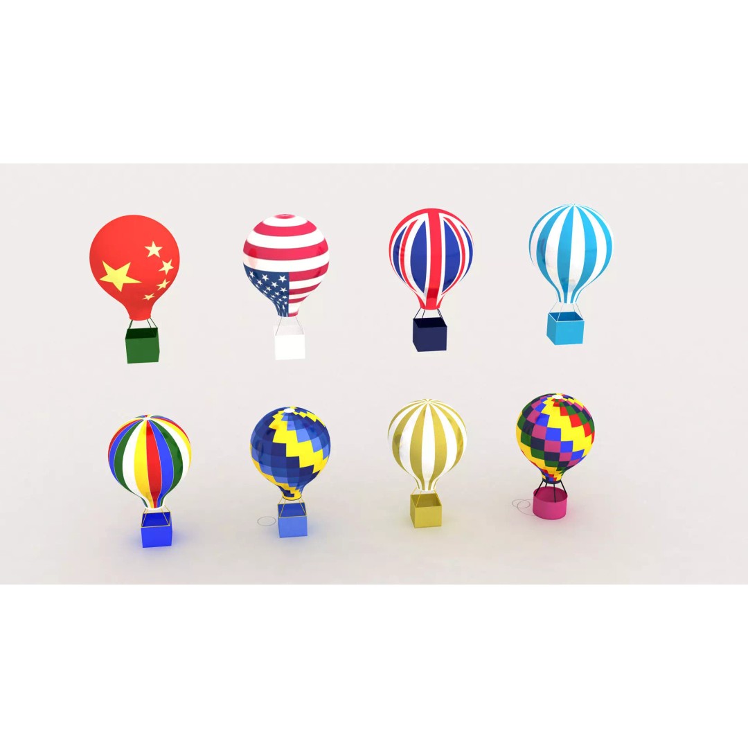 Hot Air Balloon 3D Model – Realistic Aircraft Design for Animation - View 2