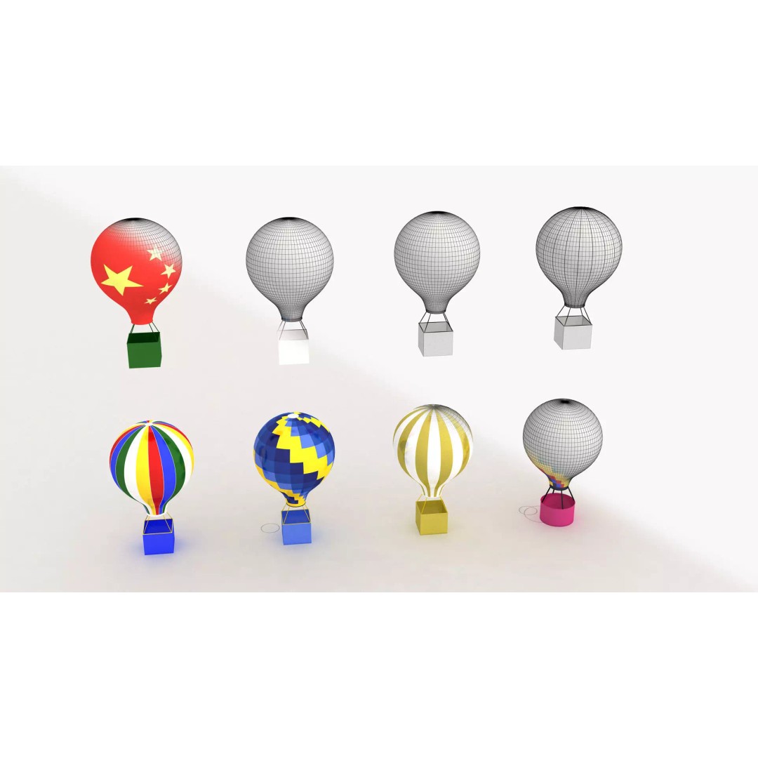 Hot Air Balloon 3D Model – Realistic Aircraft Design for Animation - View 3