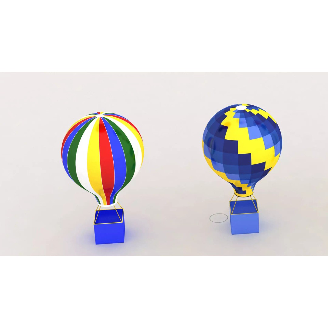 Hot Air Balloon 3D Model – Realistic Aircraft Design for Animation - View 6