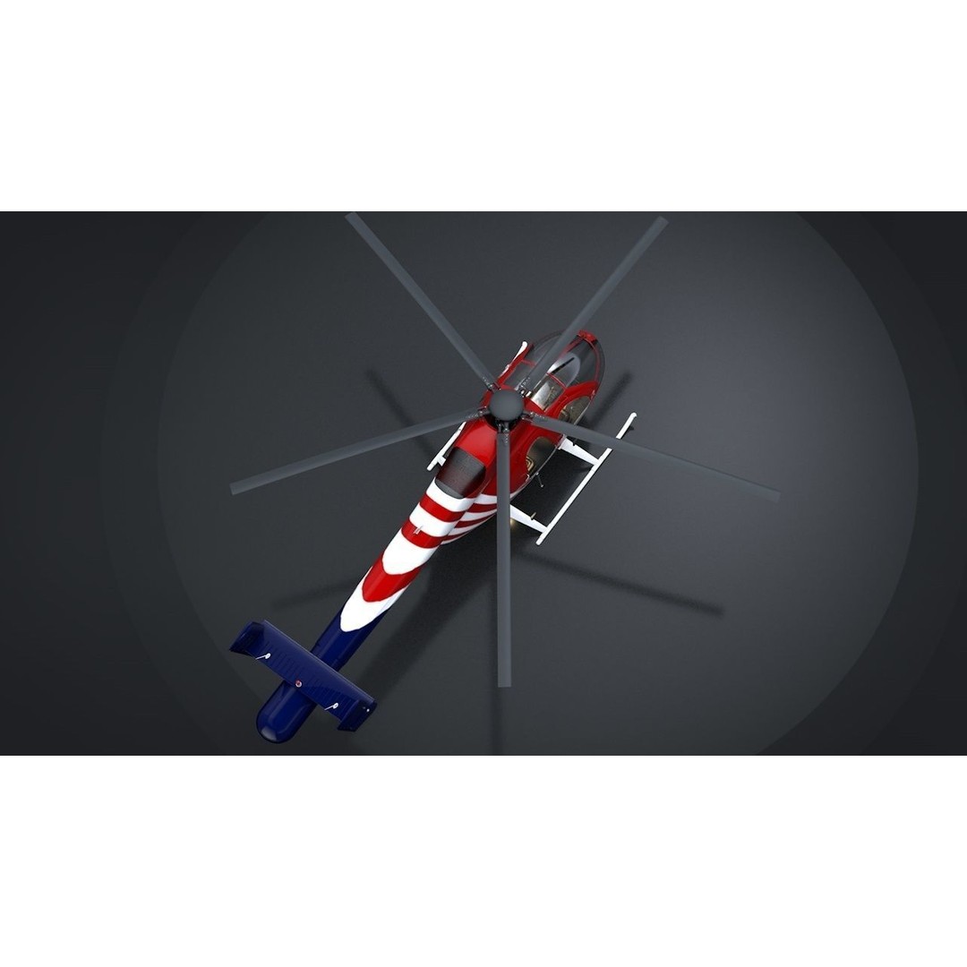 MD-520N NOTAR 3D Model – Rigged Helicopter, PBR Textures, FBX - View 10