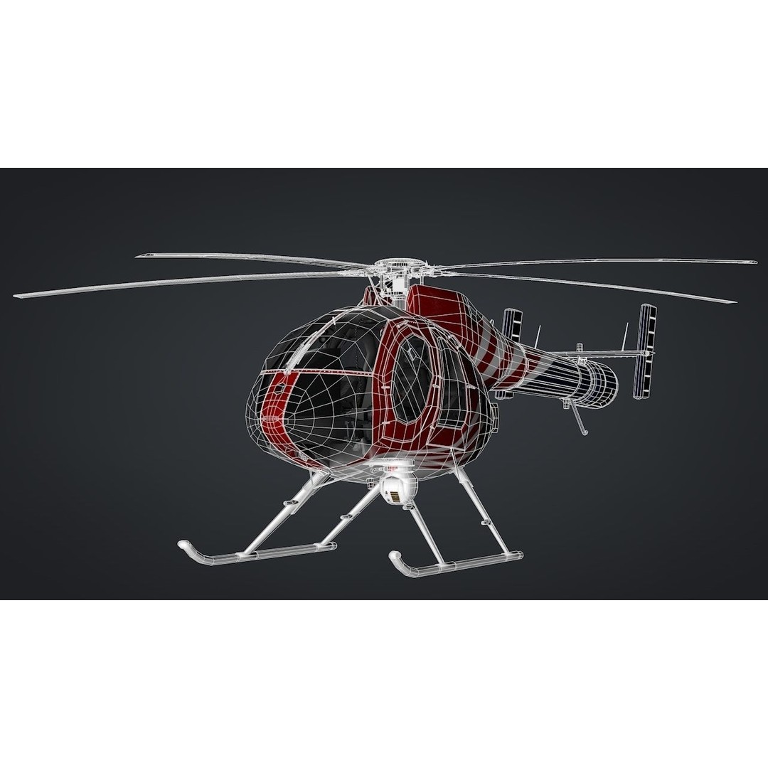 MD-520N NOTAR 3D Model – Rigged Helicopter, PBR Textures, FBX - View 14