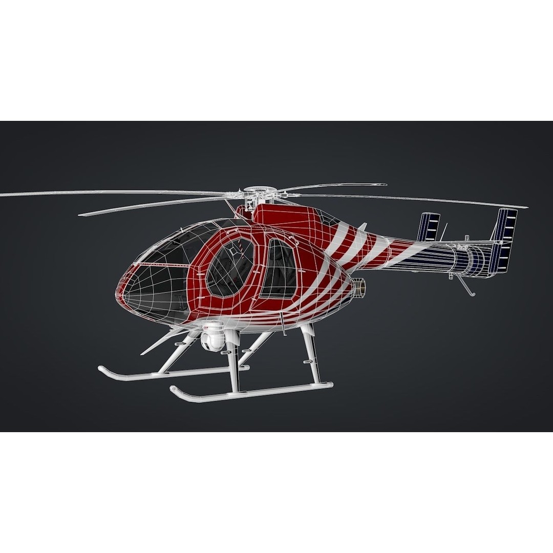 MD-520N NOTAR 3D Model – Rigged Helicopter, PBR Textures, FBX - View 15