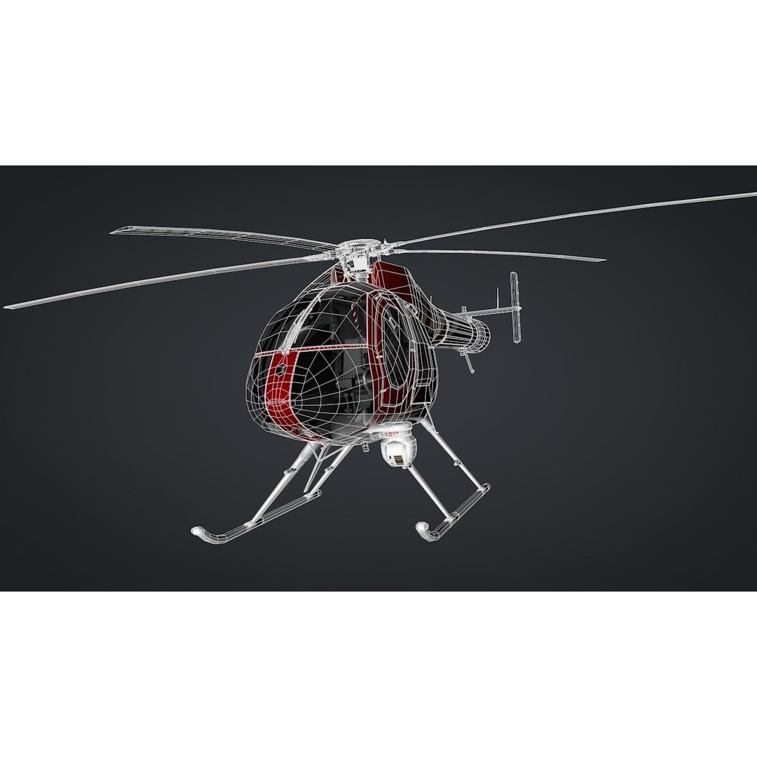 MD-520N NOTAR 3D Model – Rigged Helicopter, PBR Textures, FBX - View 17