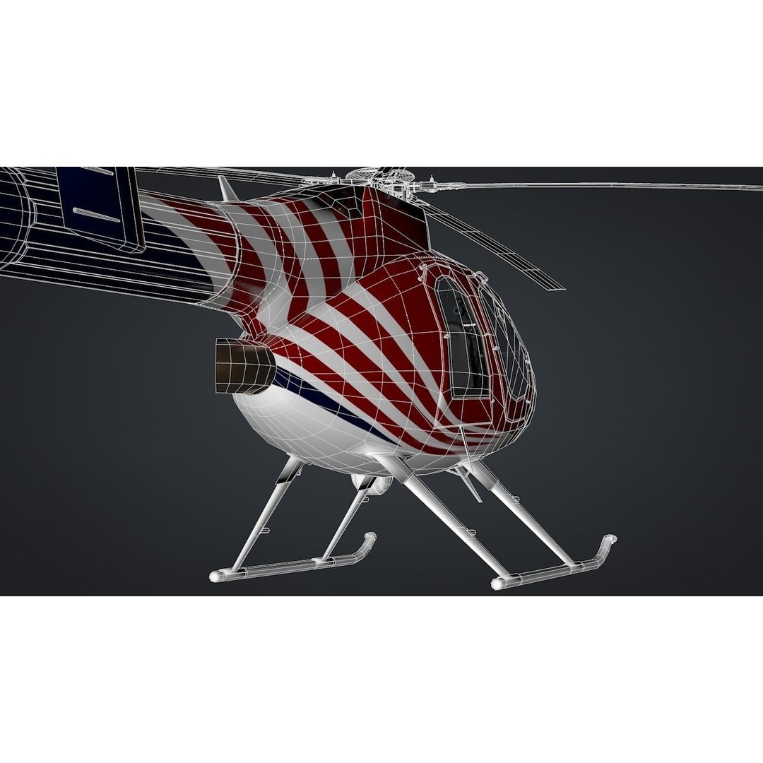 MD-520N NOTAR 3D Model – Rigged Helicopter, PBR Textures, FBX - View 18