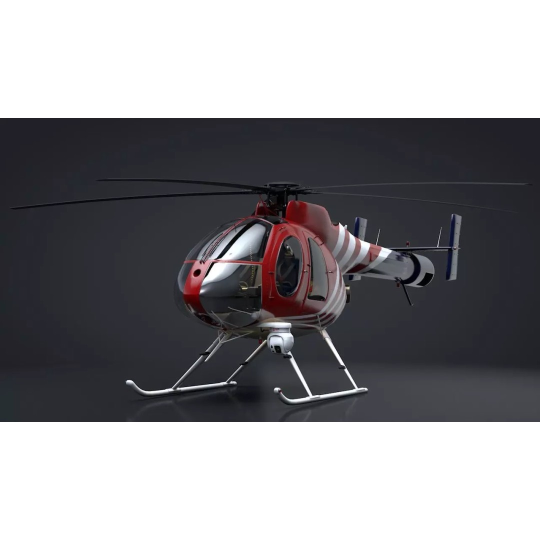 MD-520N NOTAR 3D Model – Rigged Helicopter, PBR Textures, FBX - View 2