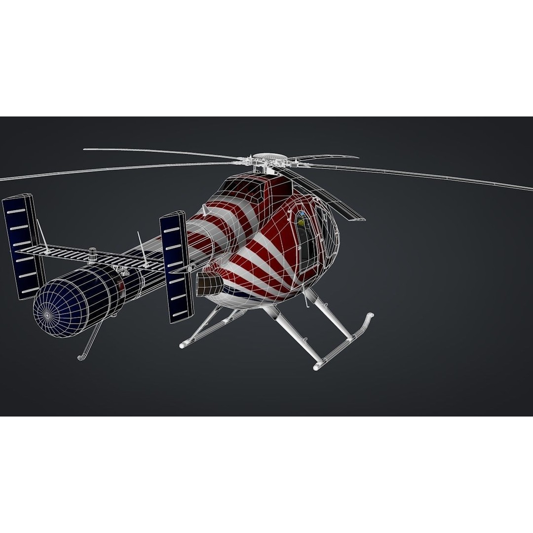 MD-520N NOTAR 3D Model – Rigged Helicopter, PBR Textures, FBX - View 20