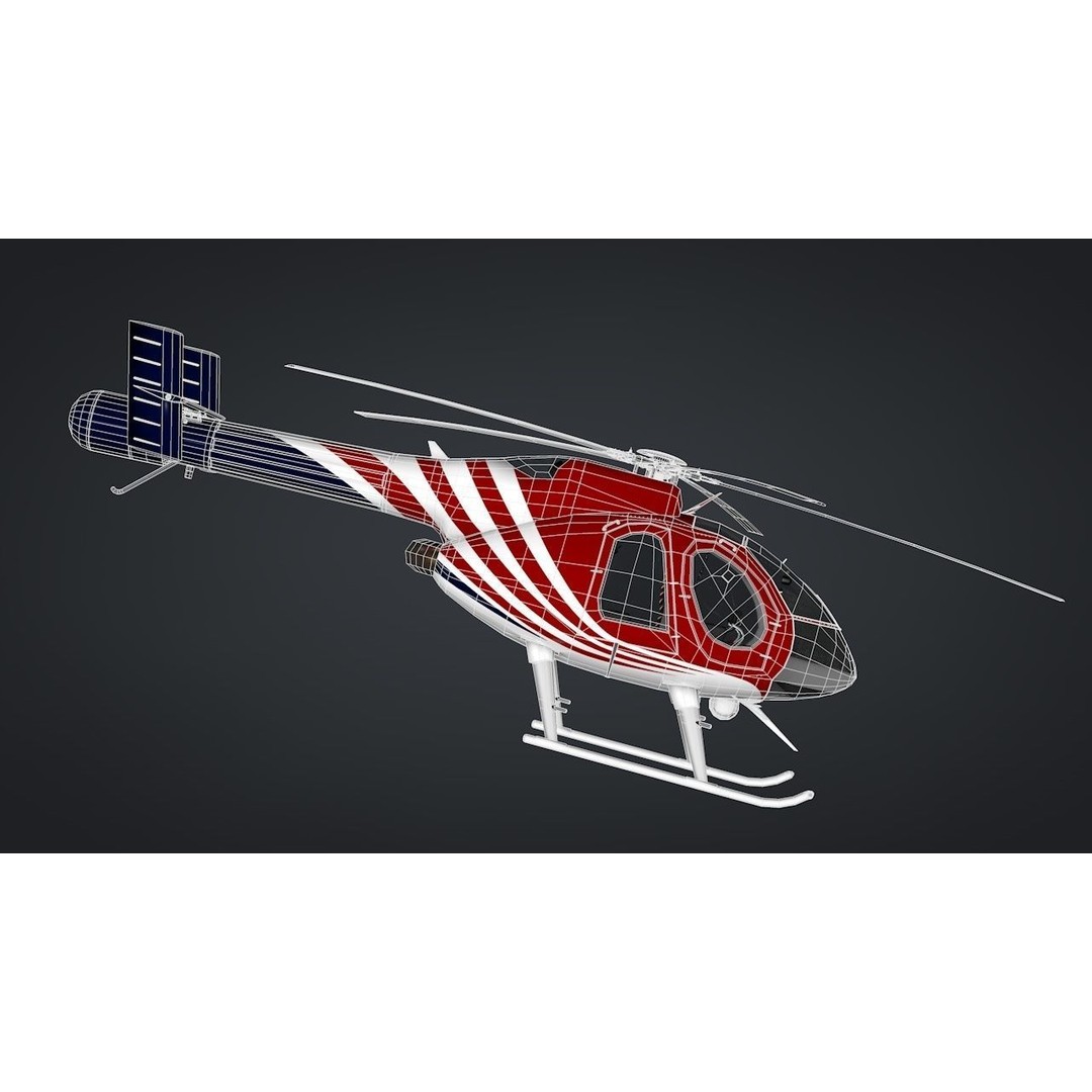 MD-520N NOTAR 3D Model – Rigged Helicopter, PBR Textures, FBX - View 24