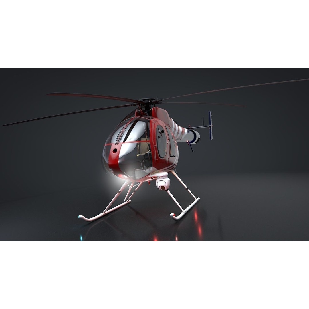MD-520N NOTAR 3D Model – Rigged Helicopter, PBR Textures, FBX - View 3