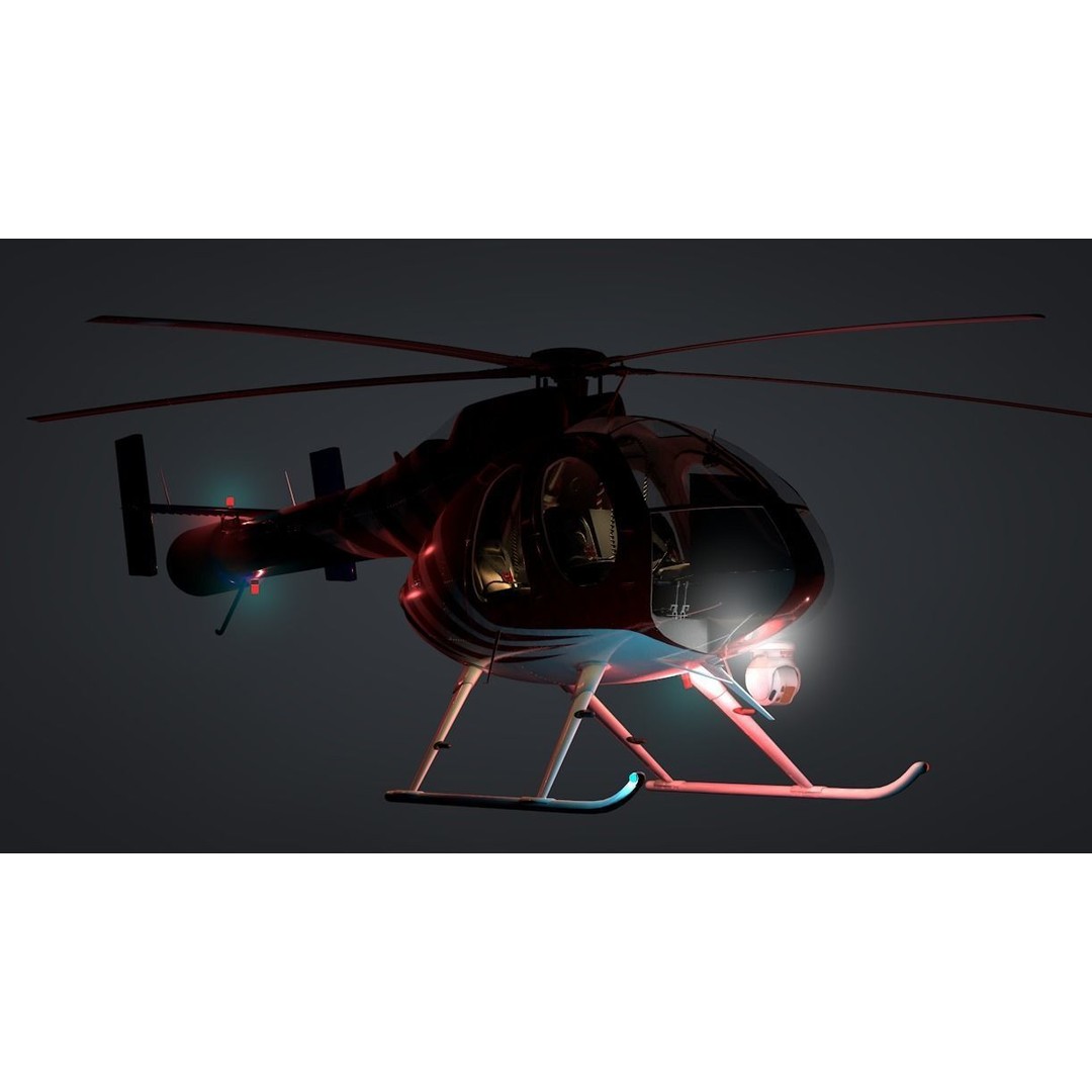MD-520N NOTAR 3D Model – Rigged Helicopter, PBR Textures, FBX - View 30