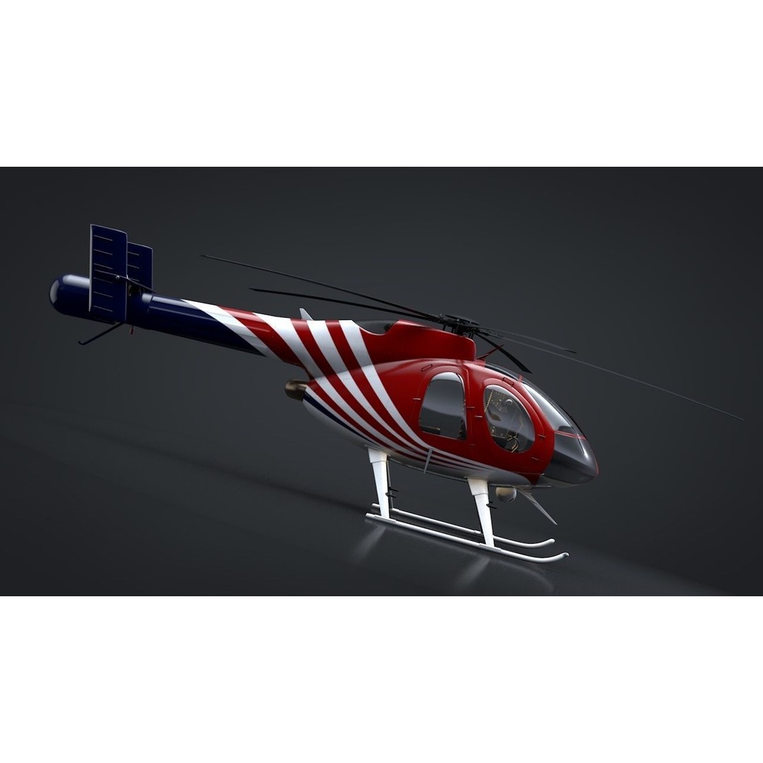 MD-520N NOTAR 3D Model – Rigged Helicopter, PBR Textures, FBX - View 5