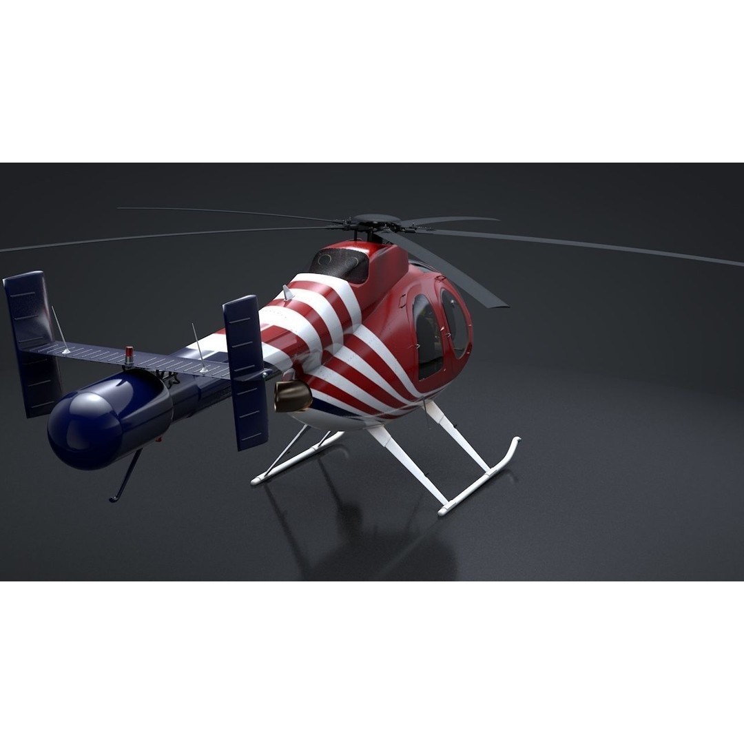 MD-520N NOTAR 3D Model – Rigged Helicopter, PBR Textures, FBX - View 8