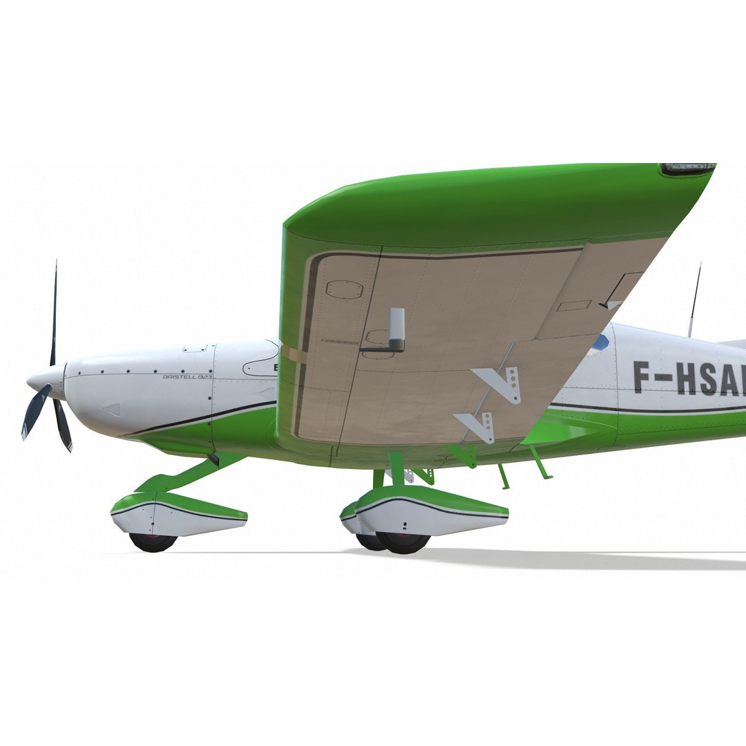 Bristell B23 3D Model – Low Poly Aircraft, Rigged, PBR Textures - View 10