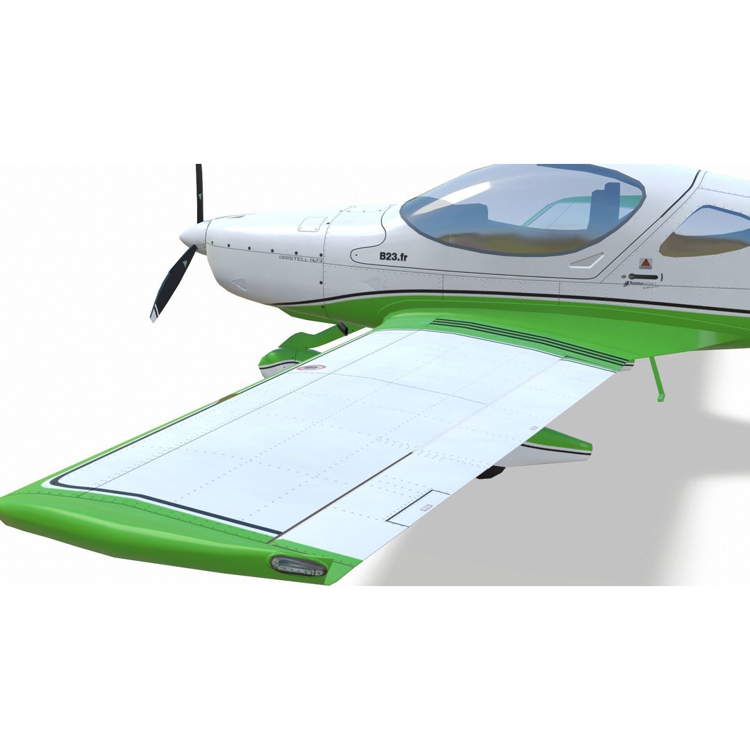 Bristell B23 3D Model – Low Poly Aircraft, Rigged, PBR Textures - View 11