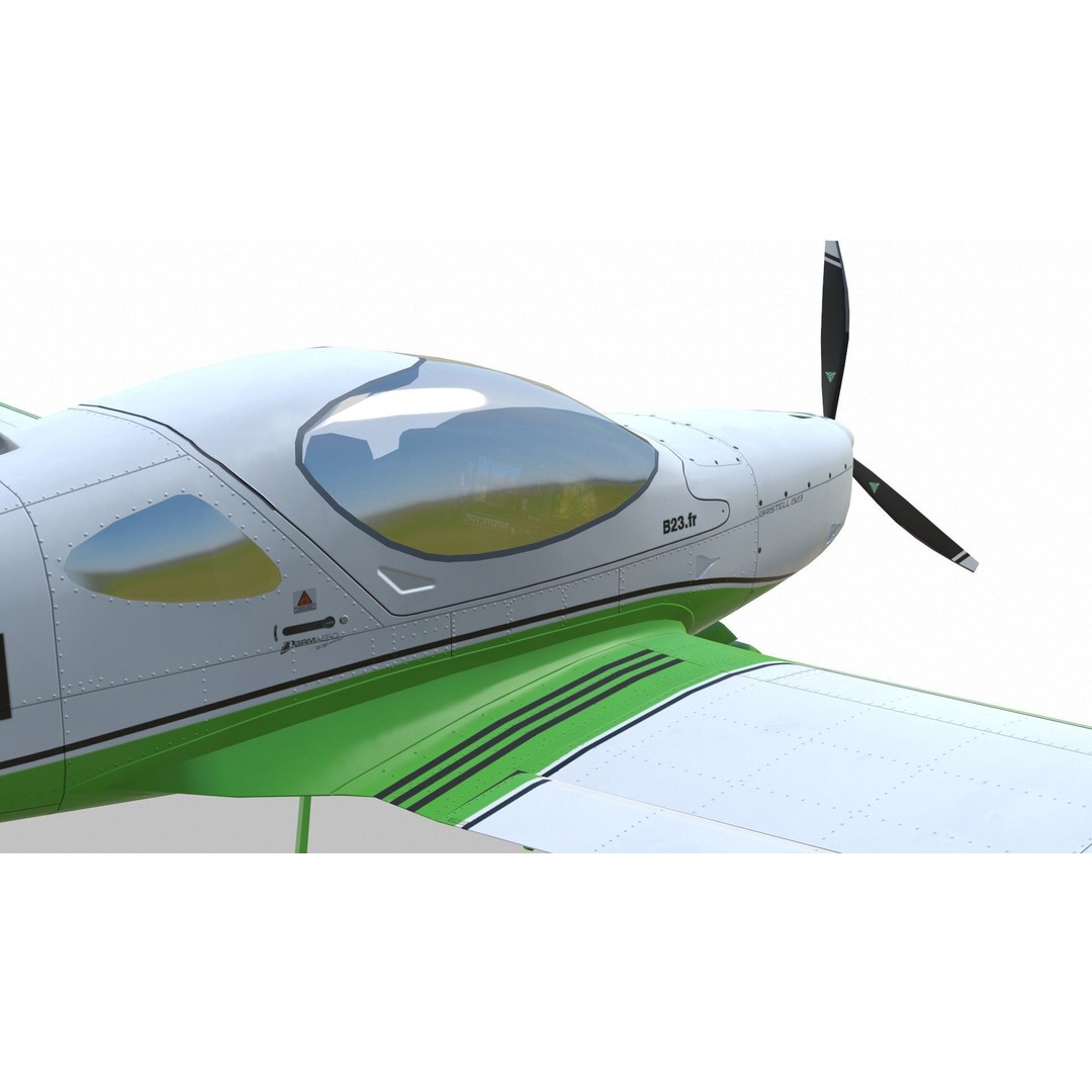 Bristell B23 3D Model – Low Poly Aircraft, Rigged, PBR Textures - View 12