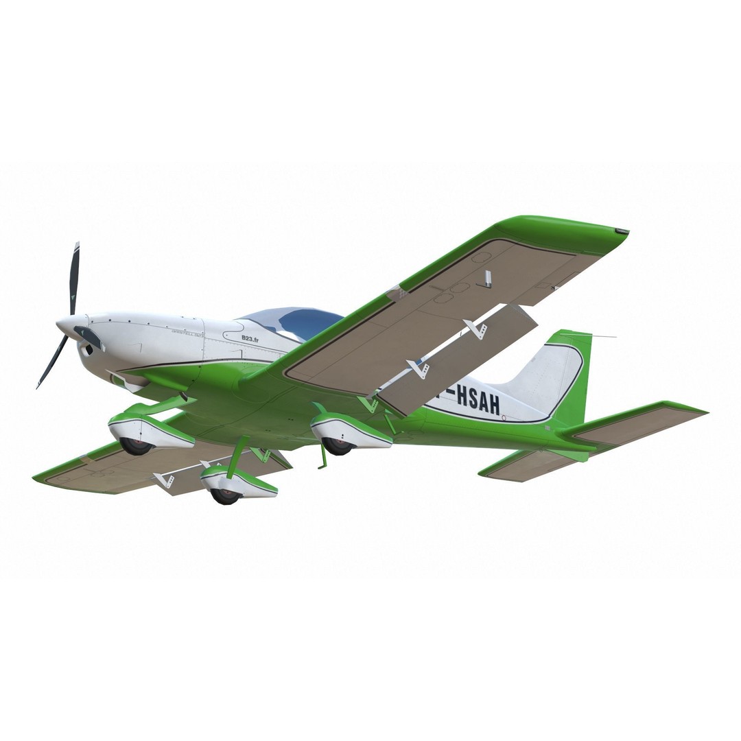 Bristell B23 3D Model – Low Poly Aircraft, Rigged, PBR Textures - View 14