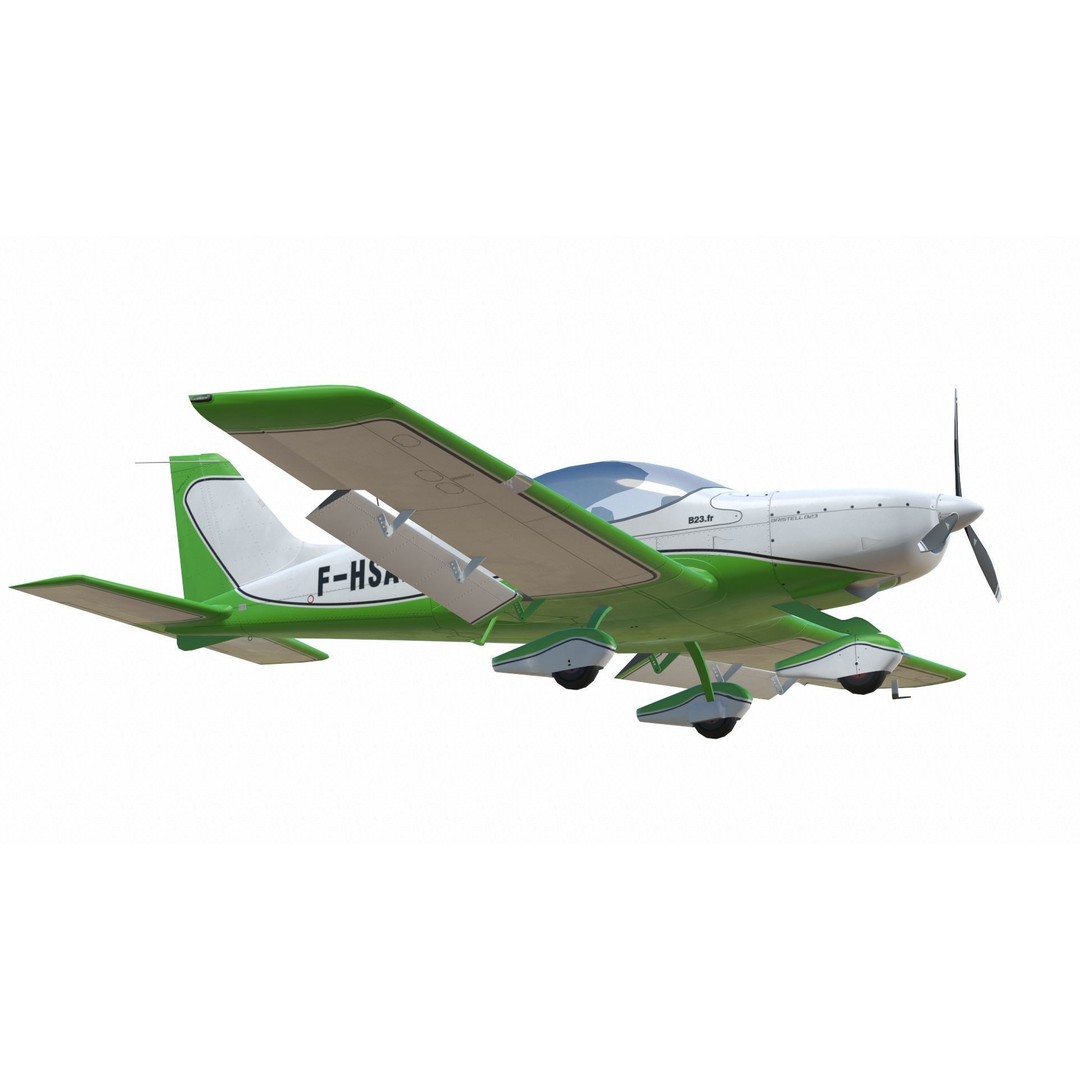 Bristell B23 3D Model – Low Poly Aircraft, Rigged, PBR Textures - View 15