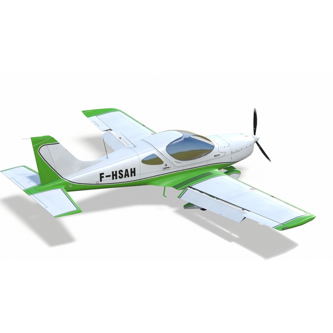 Bristell B23 3D Model – Low Poly Aircraft, Rigged, PBR Textures - View 16