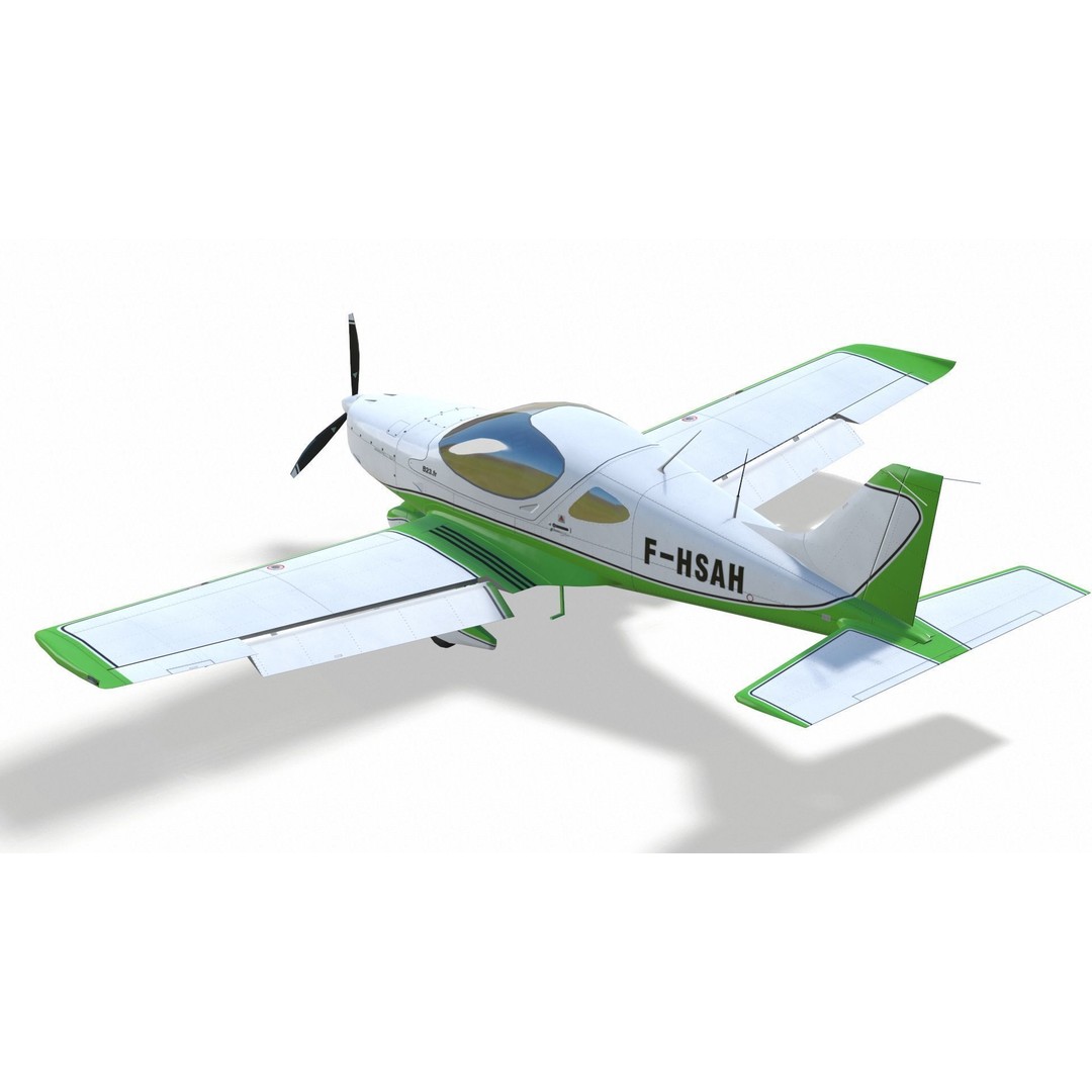 Bristell B23 3D Model – Low Poly Aircraft, Rigged, PBR Textures - View 17