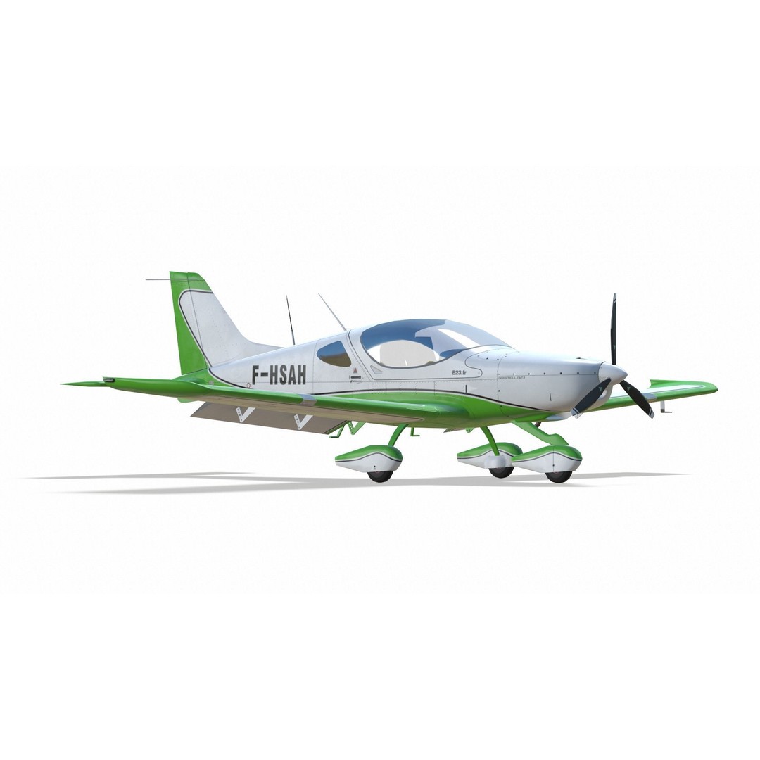 Bristell B23 3D Model – Low Poly Aircraft, Rigged, PBR Textures - View 21