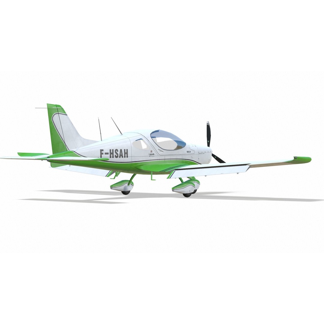Bristell B23 3D Model – Low Poly Aircraft, Rigged, PBR Textures - View 22