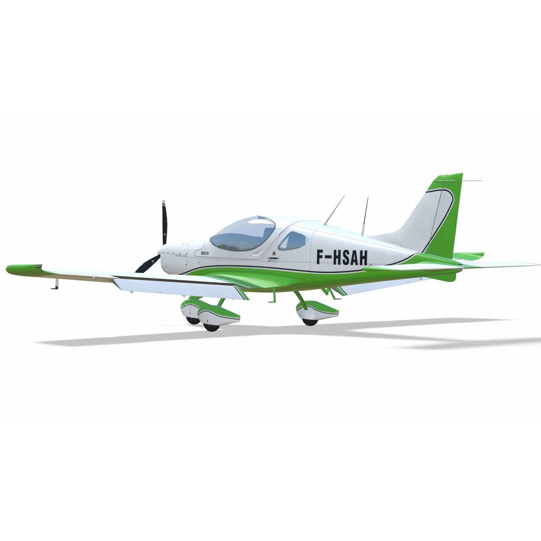 Bristell B23 3D Model – Low Poly Aircraft, Rigged, PBR Textures - View 23