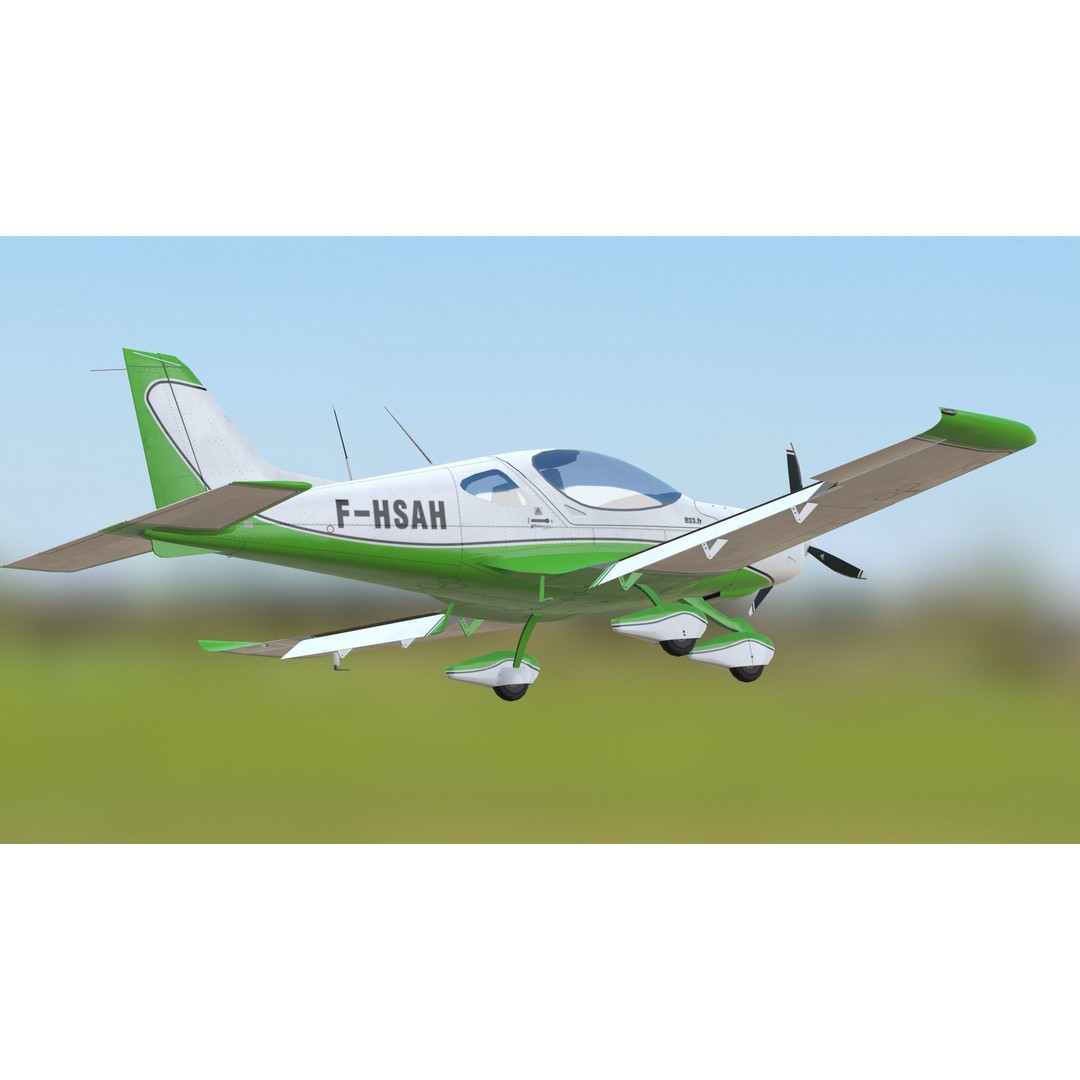 Bristell B23 3D Model – Low Poly Aircraft, Rigged, PBR Textures - View 27