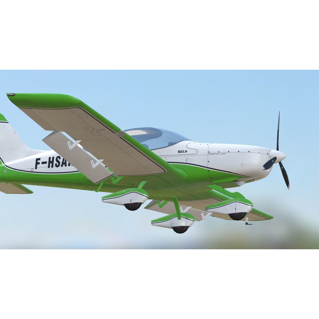 Bristell B23 3D Model – Low Poly Aircraft, Rigged, PBR Textures - View 28