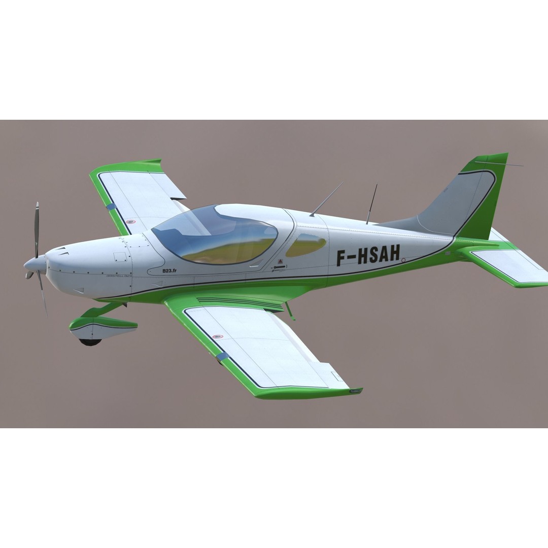 Bristell B23 3D Model – Low Poly Aircraft, Rigged, PBR Textures - View 29