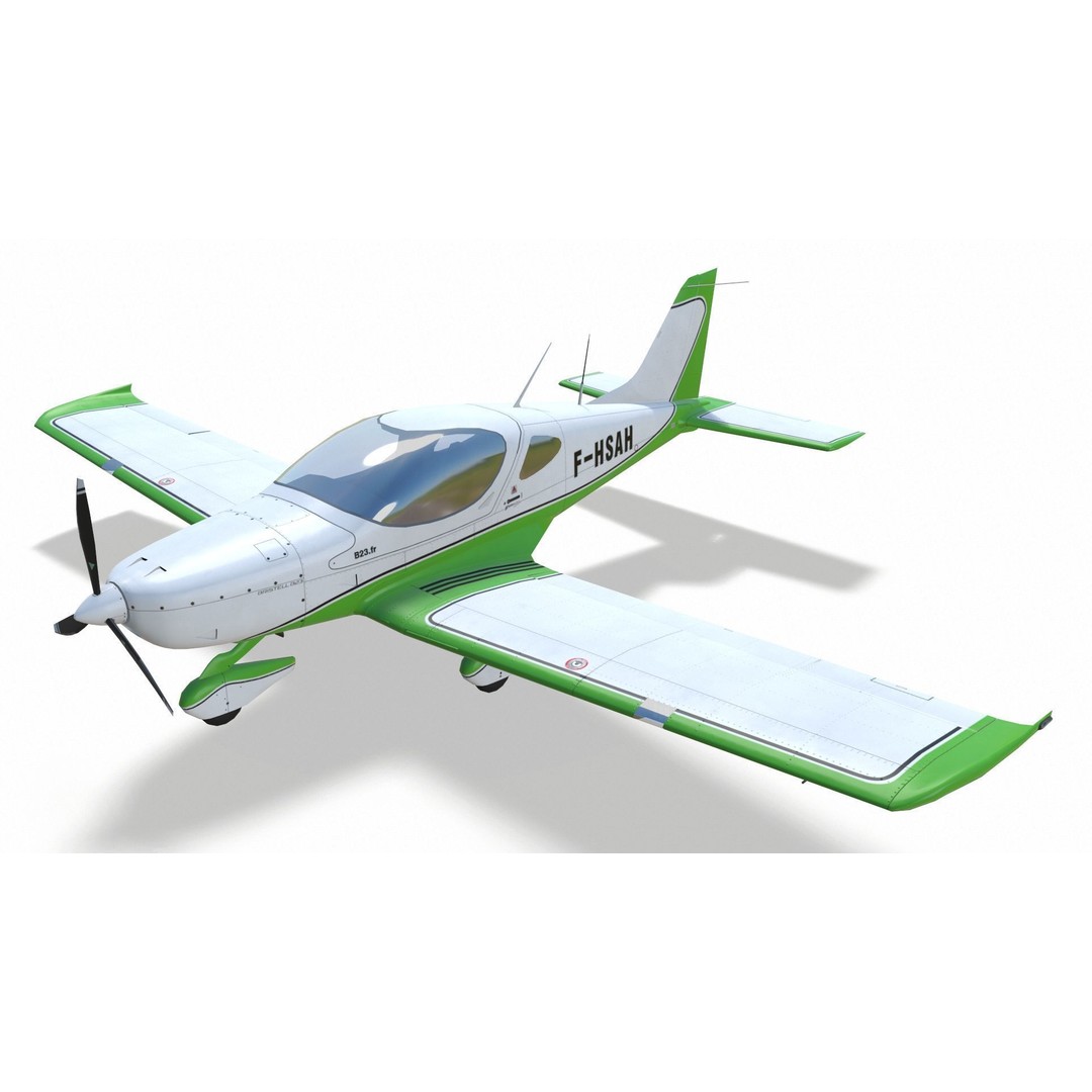Bristell B23 3D Model – Low Poly Aircraft, Rigged, PBR Textures - View 3
