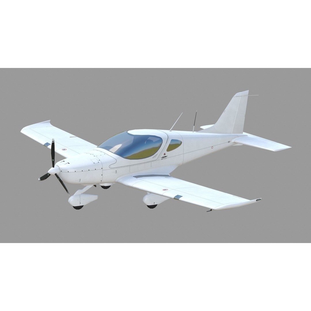 Bristell B23 3D Model – Low Poly Aircraft, Rigged, PBR Textures - View 30