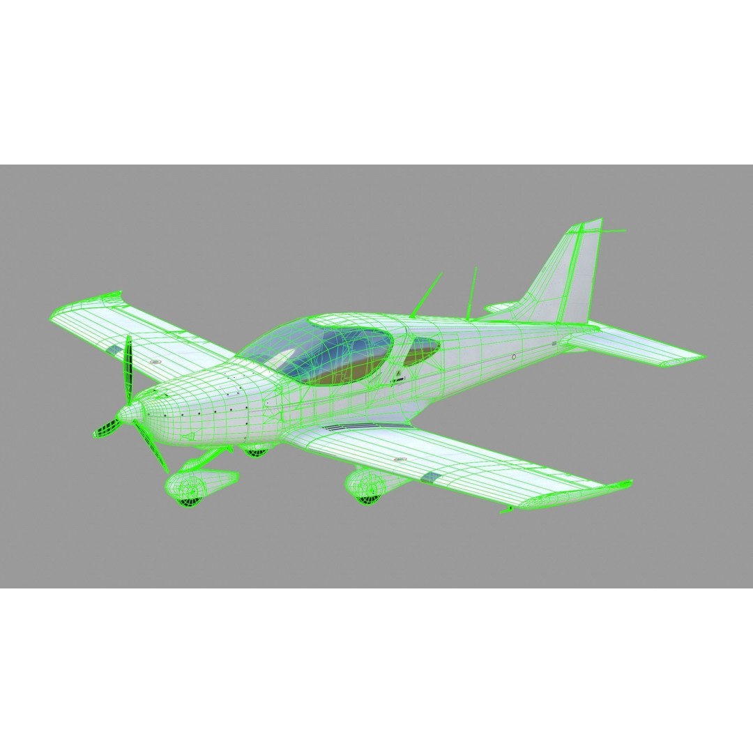 Bristell B23 3D Model – Low Poly Aircraft, Rigged, PBR Textures - View 31