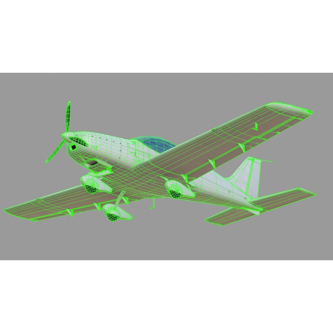 Bristell B23 3D Model – Low Poly Aircraft, Rigged, PBR Textures - View 33