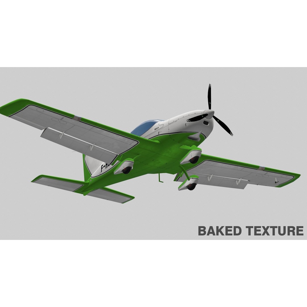 Bristell B23 3D Model – Low Poly Aircraft, Rigged, PBR Textures - View 35