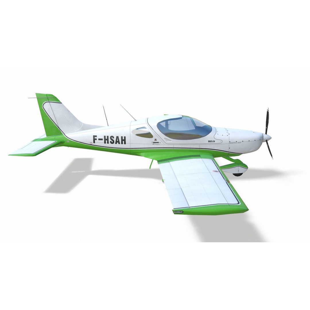 Bristell B23 3D Model – Low Poly Aircraft, Rigged, PBR Textures - View 5