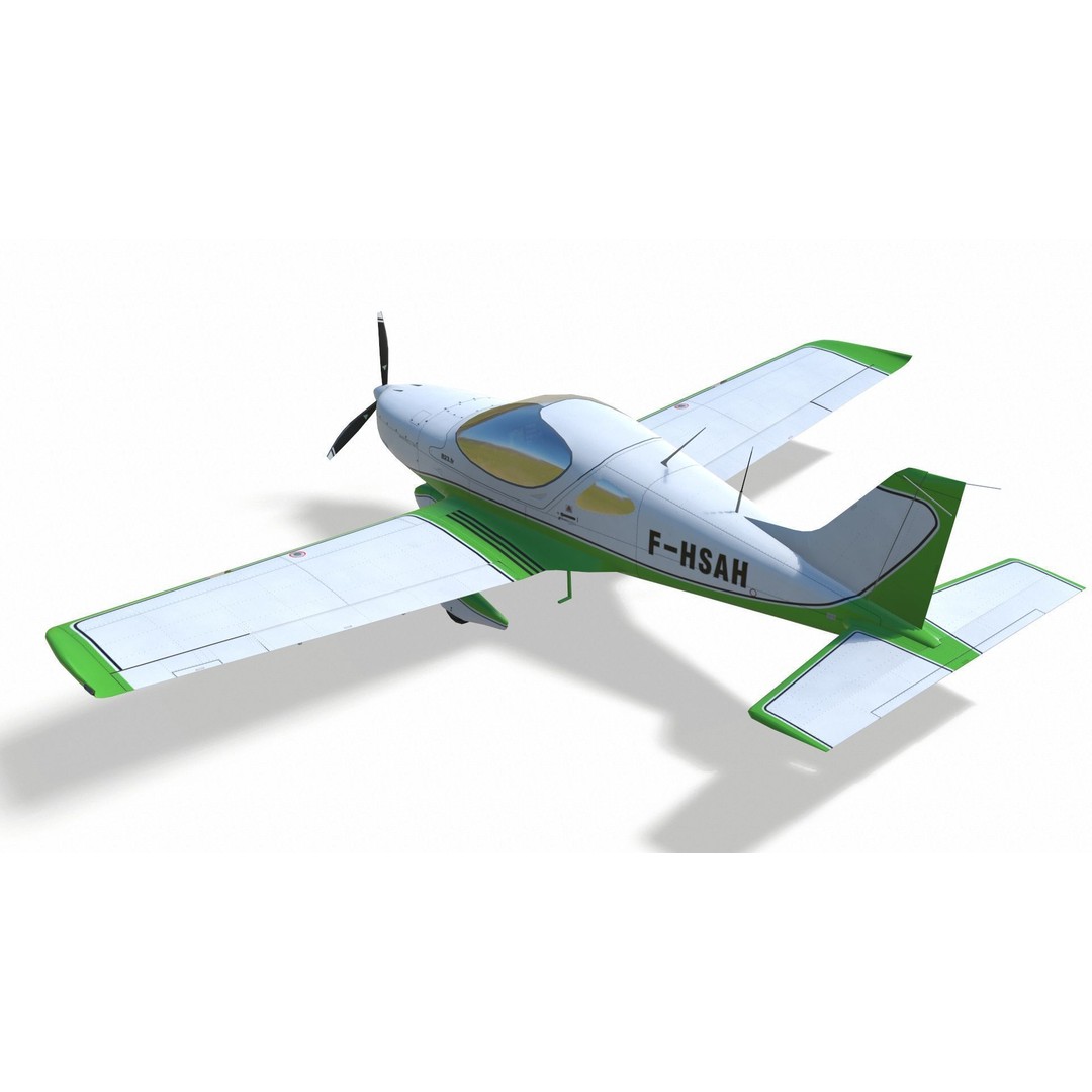 Bristell B23 3D Model – Low Poly Aircraft, Rigged, PBR Textures - View 6