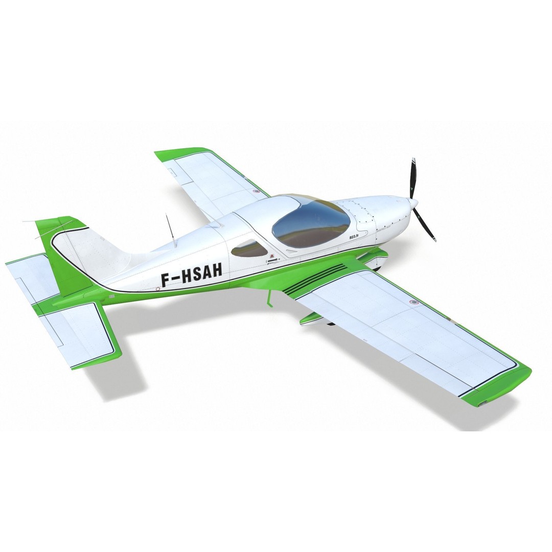 Bristell B23 3D Model – Low Poly Aircraft, Rigged, PBR Textures - View 7