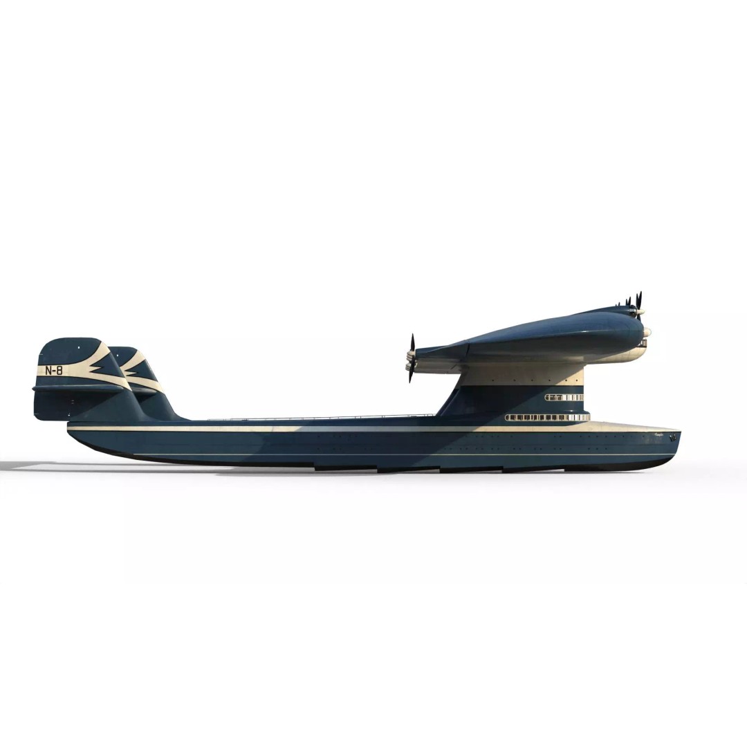 Transatlantic Flying Boat 3D Model – Historic Aircraft, FBX, PBR Textures - View 10