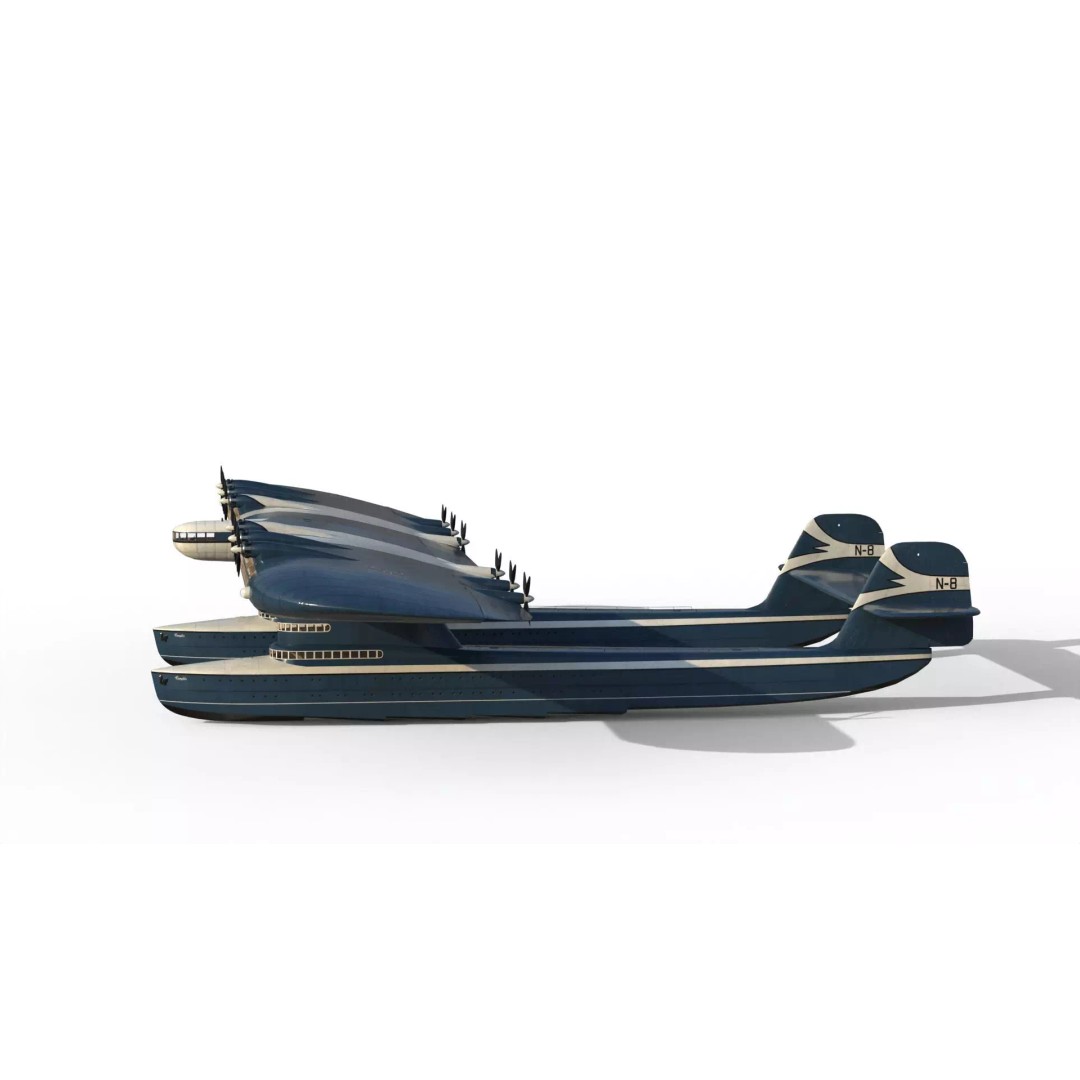 Transatlantic Flying Boat 3D Model – Historic Aircraft, FBX, PBR Textures - View 13